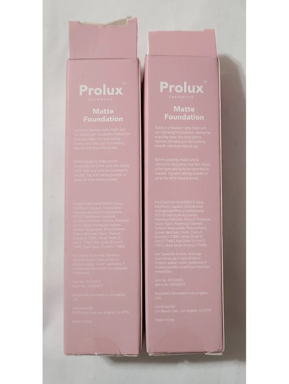 2pk Prolux Cosmetics Matte Foundation Natural Shade Face Skin Makeup Bottle NEW